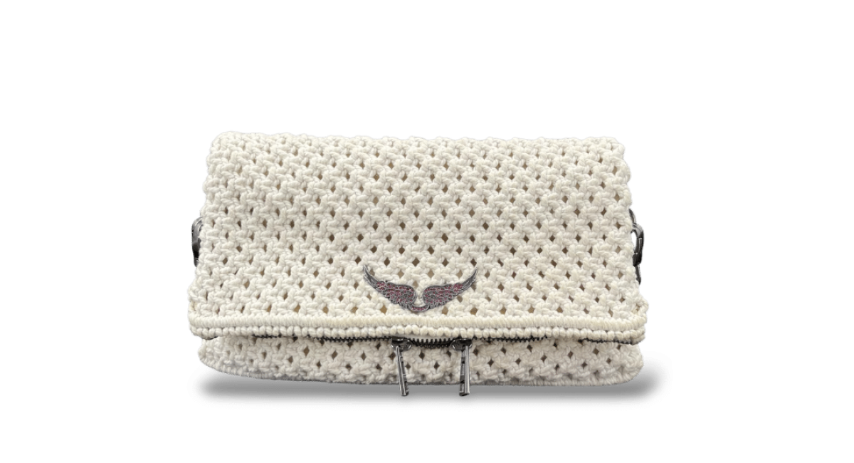 Zadig et Voltaire pochette rock Laine/Blanc Médium