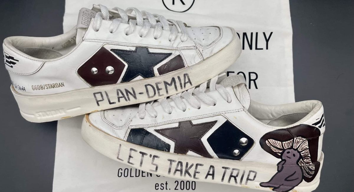 Golden Goose Stardan Blanc Marron Noir Custom 38