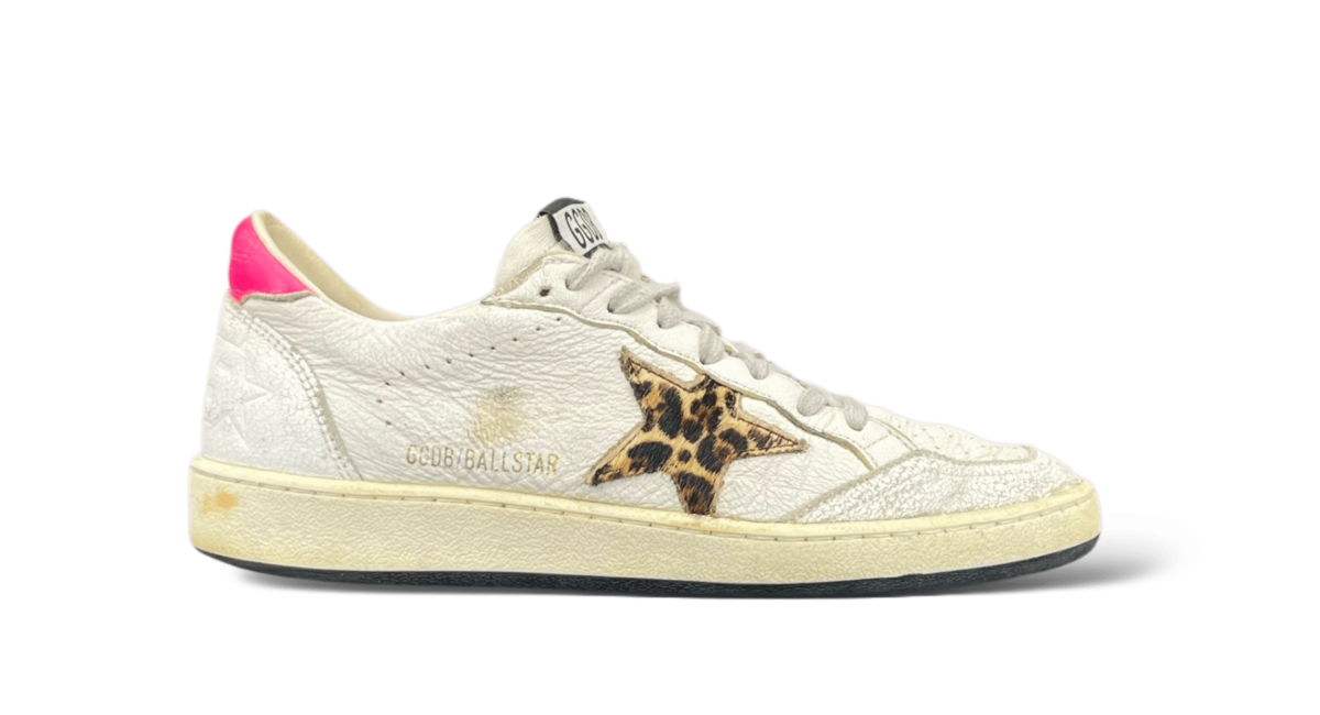 Golden Goose Ball Star Blanc/Rose/Léopard 38
