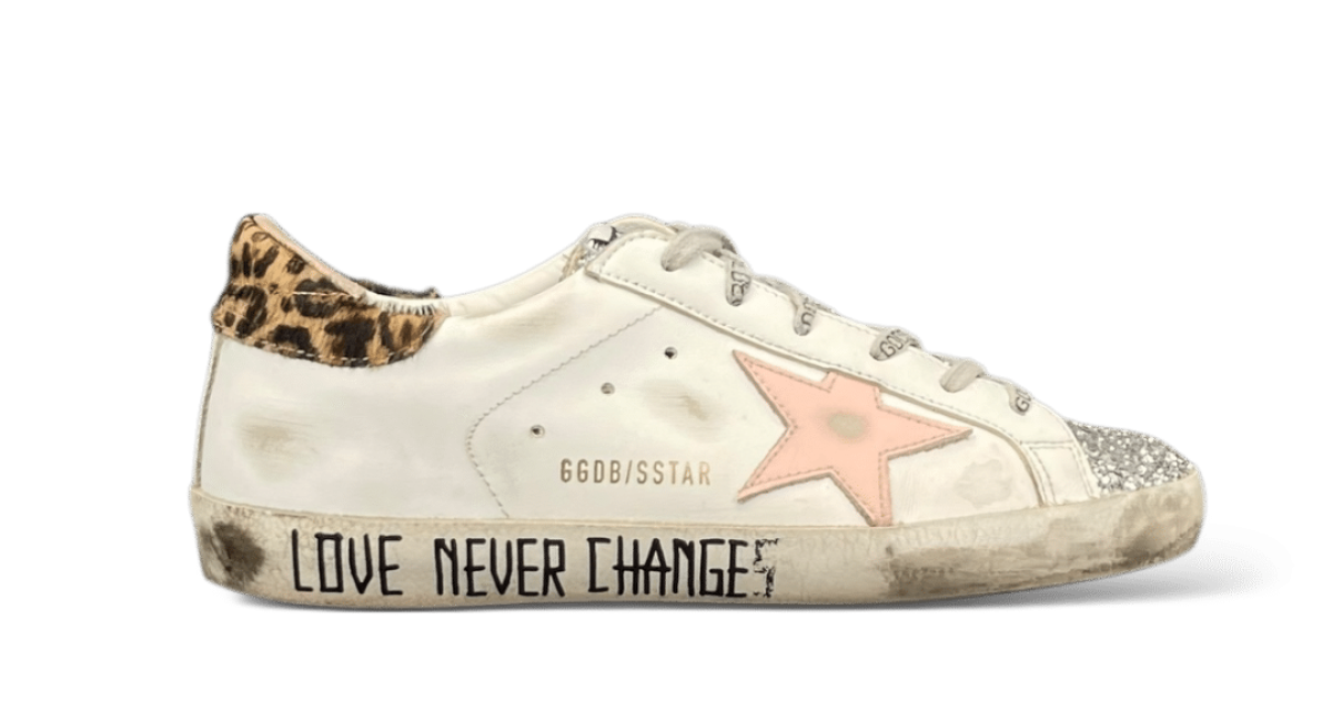 0000001436 Golden Goose Super Star Blanc/Rose/Paillette/Leopard 37