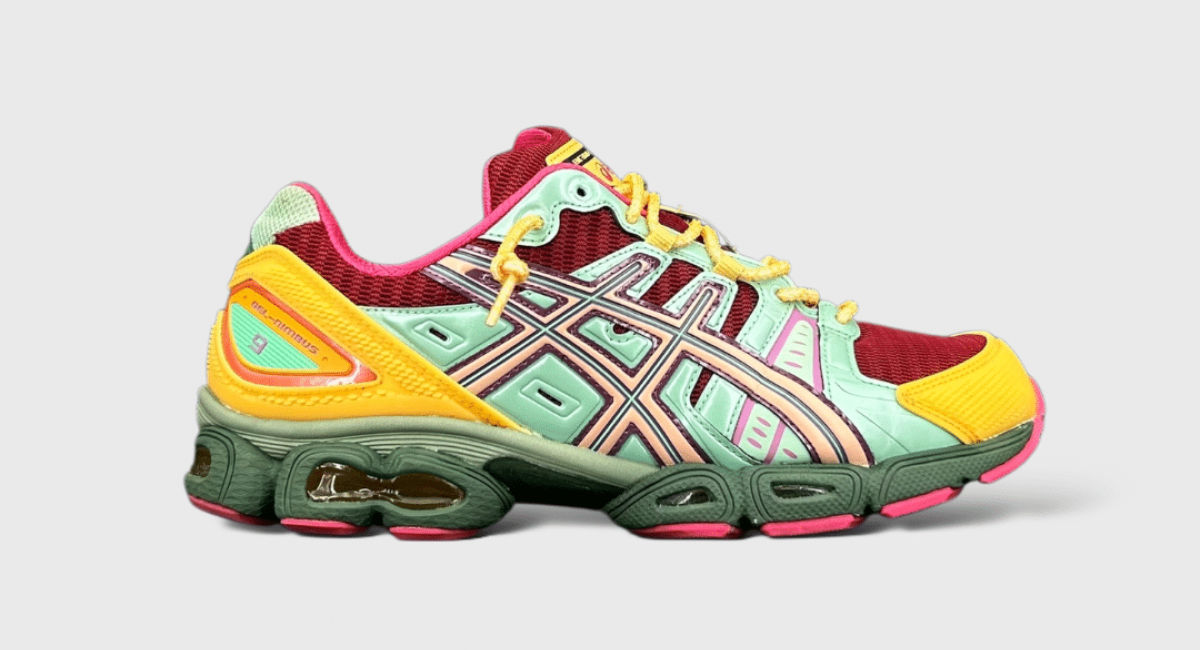 8910 Asics Gel Nimbus 9 Jaune/Rose/Vert/Rouge 45