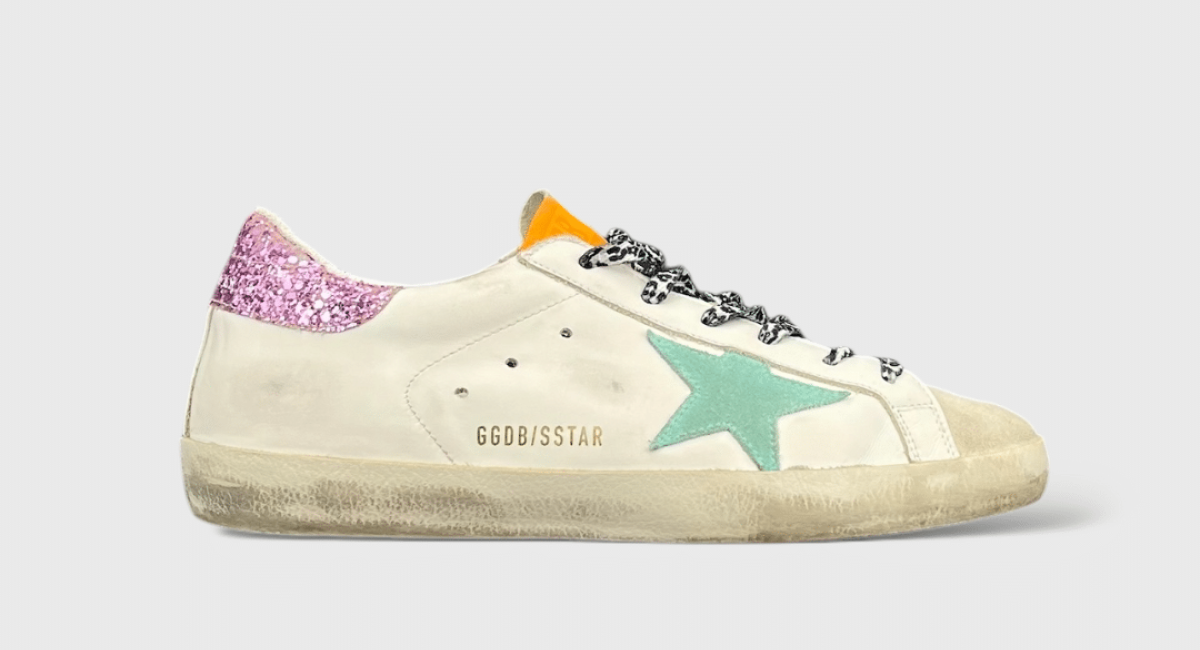 8412 Golden Goose Super Star Blanc/Rose/Bleu 38