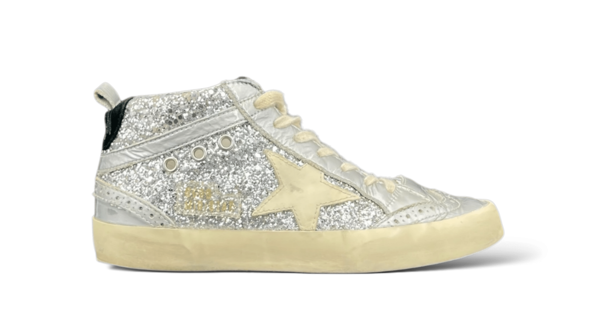 Golden Goose Mid star Argenté/Paillette/Blanc 36