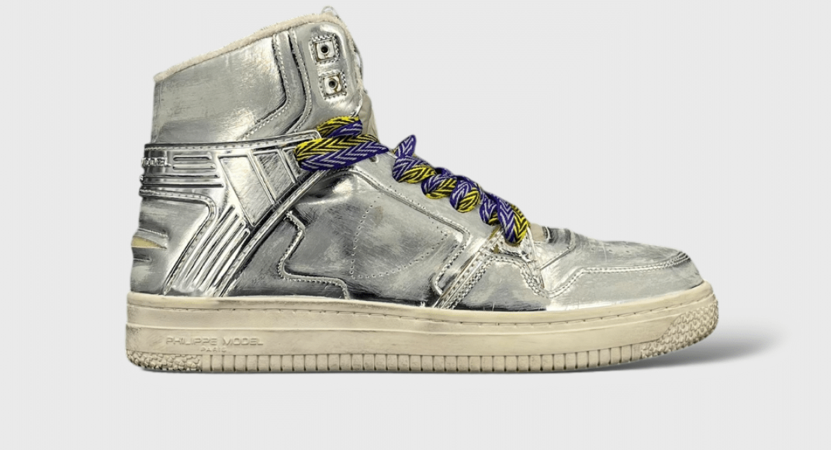 0000000356 Philippe Model Basket Argenté/Jaune/Violet 42