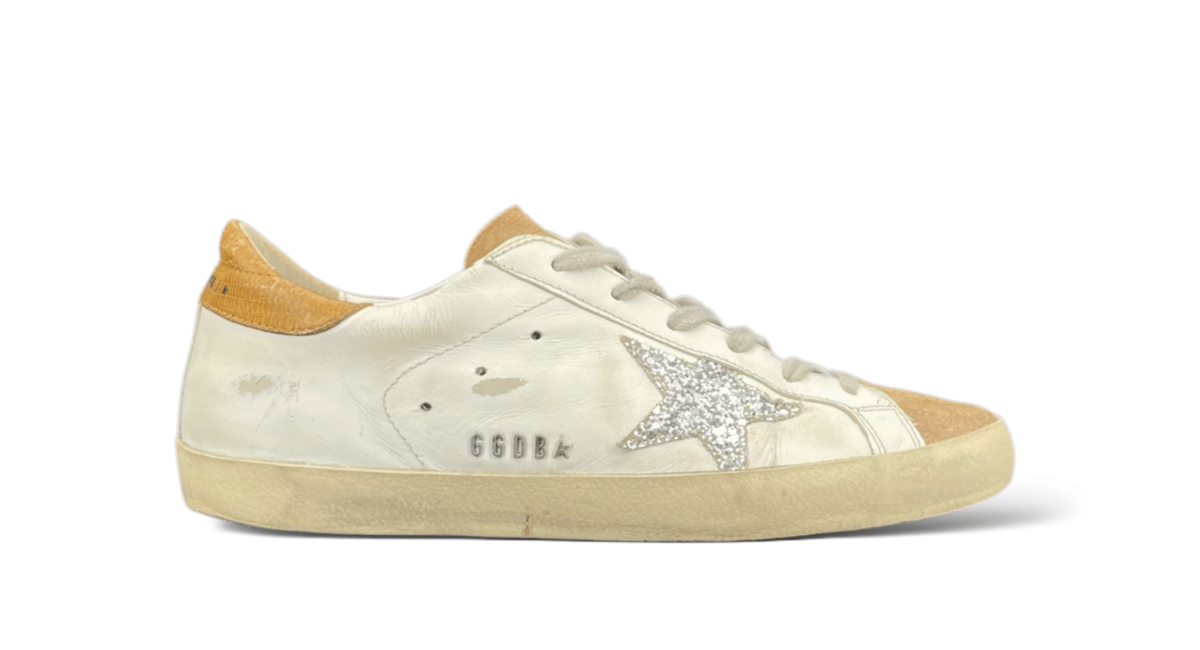 Golden Goose Super Star Blanc/Argenté/Paillette/Jaune 38