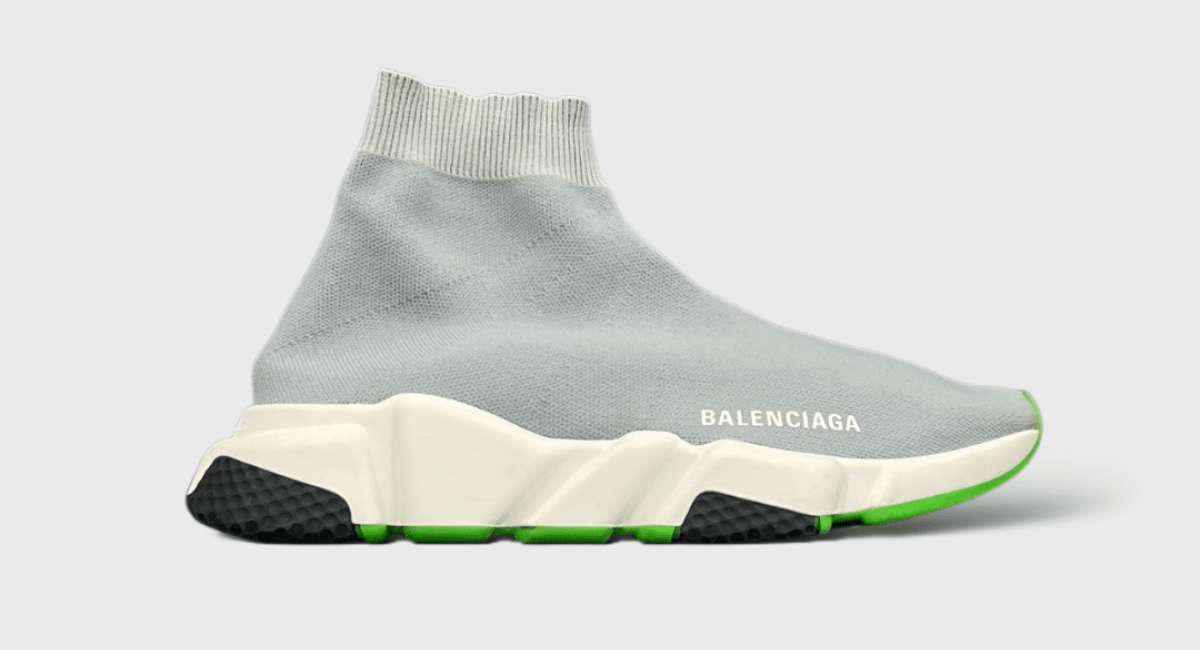 0000000198 Balenciaga speed trainer Gris/Vert 38