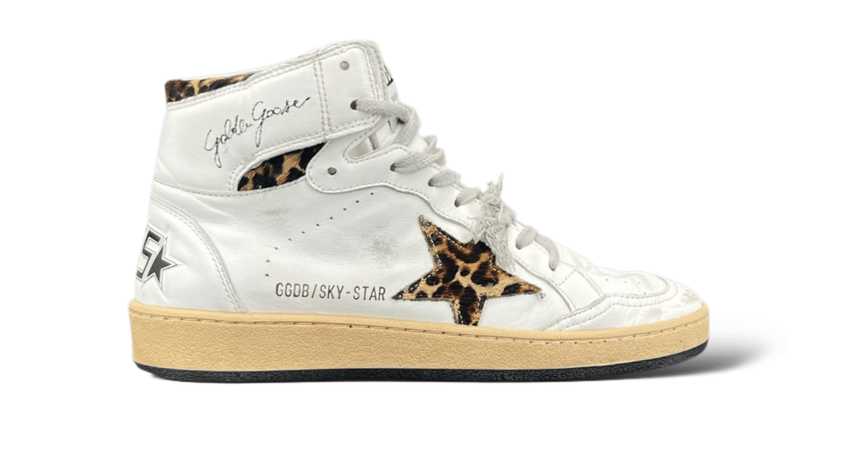 Golden Goose sky star / Blanc / Léopard / 38