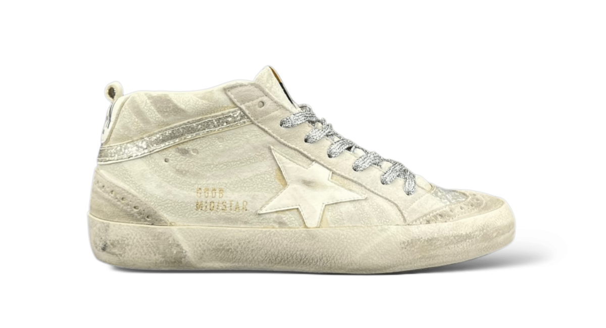 Golden Goose Mid star Blanc/Argenté/Paillette 36
