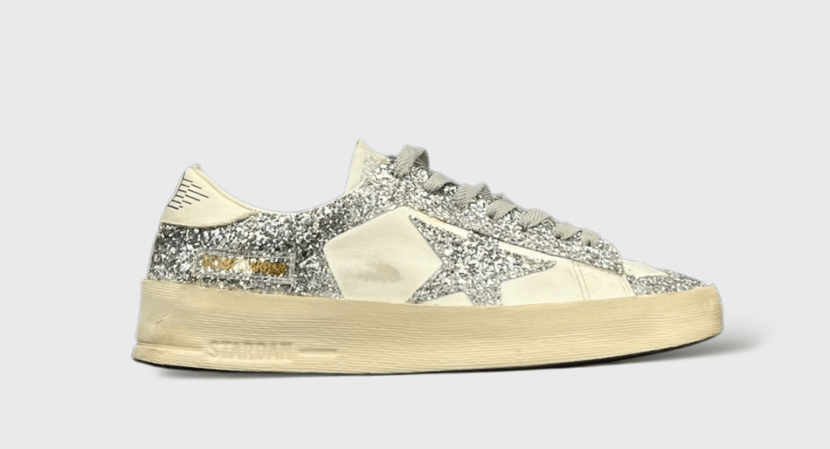 9413 Golden Goose Stardan Blanc/Argenté/Paillette 36