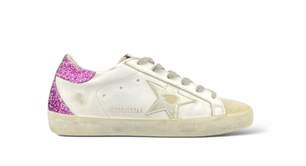 Golden Goose Super Star Blanc/Rose/Argenté/Paillette 36