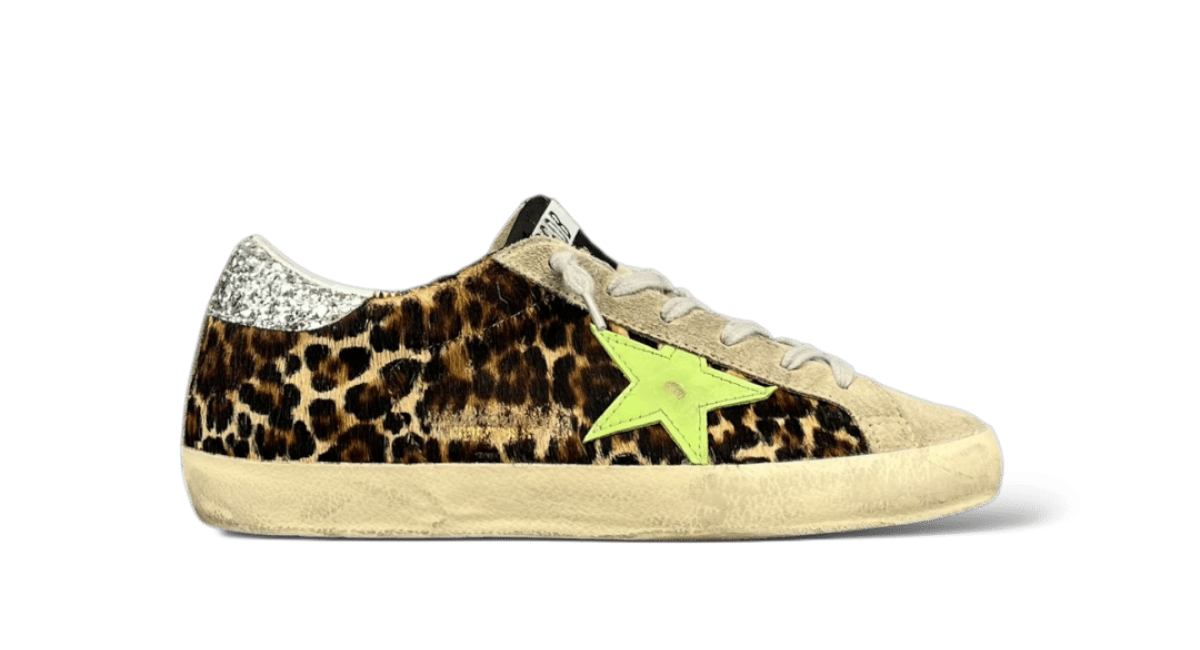 0000002338 Golden Goose Super Star Léopard Vert Fluo 38