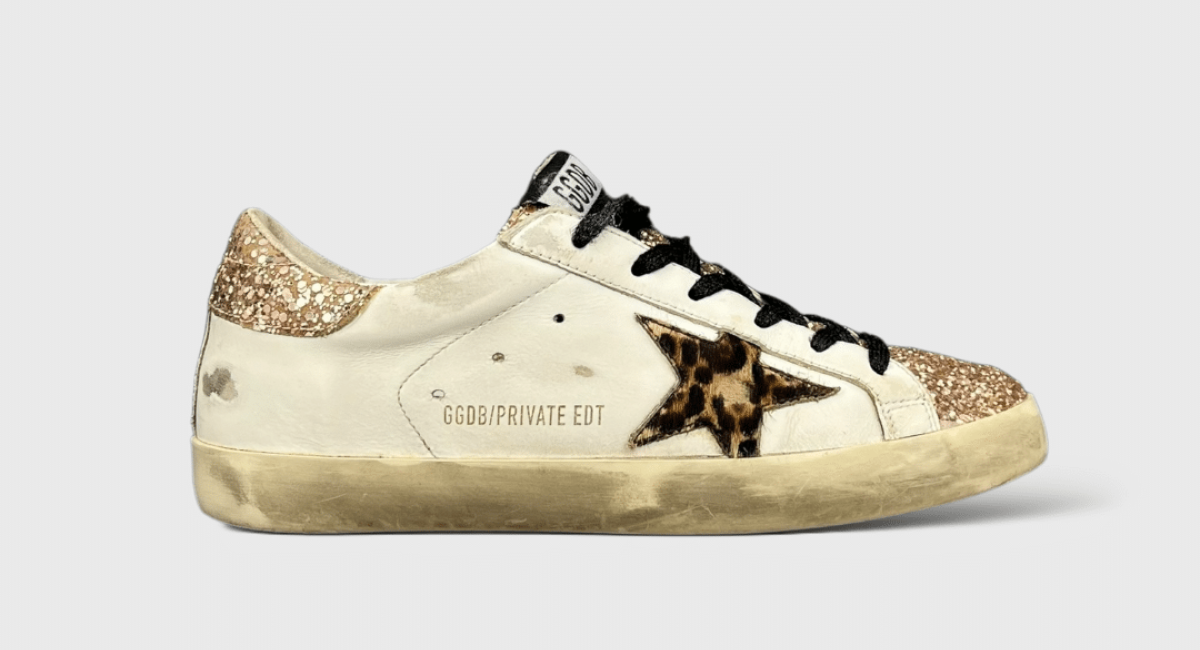 7864 Golden Goose Super Star Blanc/Léopard/Rose Gold 38