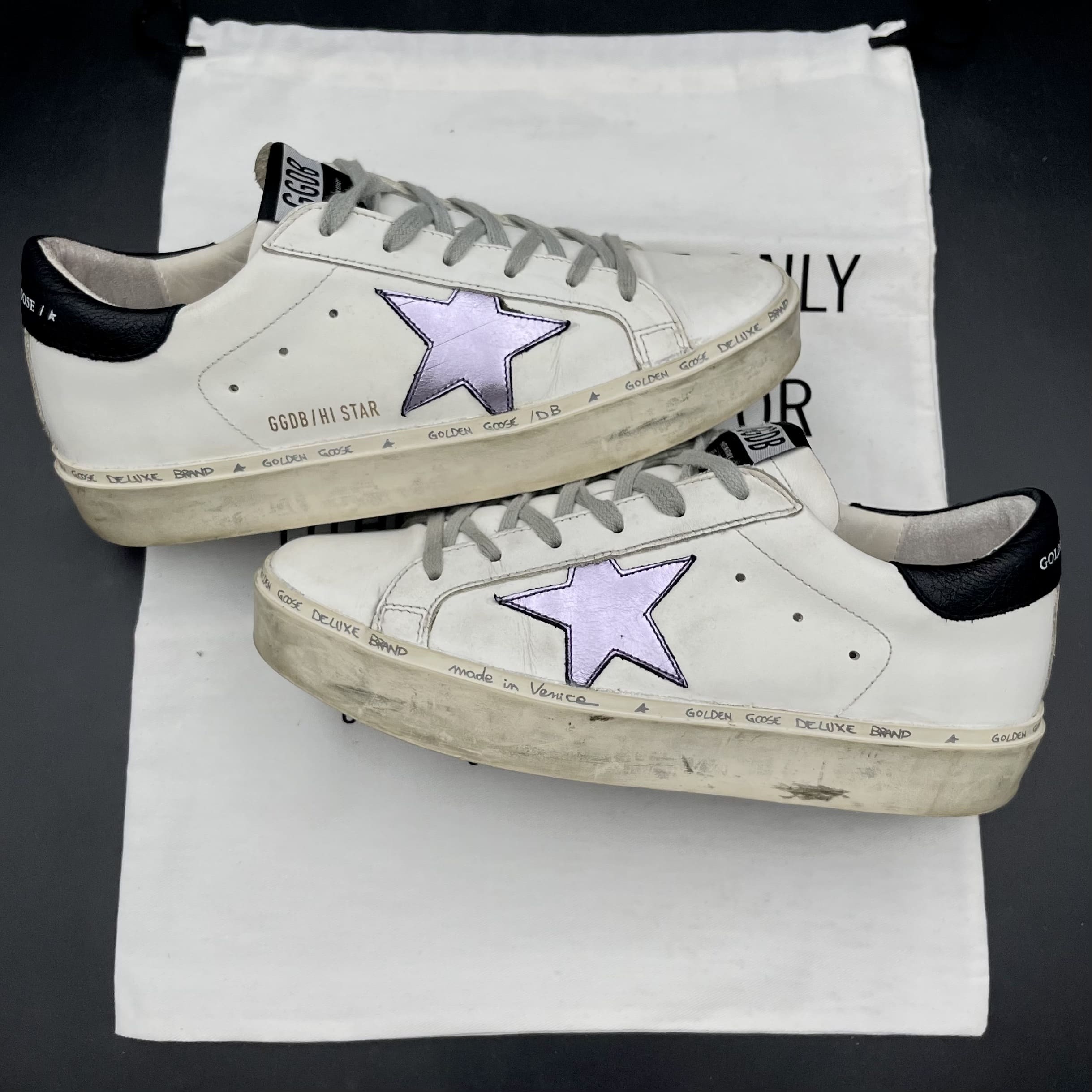 Golden Goose Hi Star Blanc Violet Noir 38