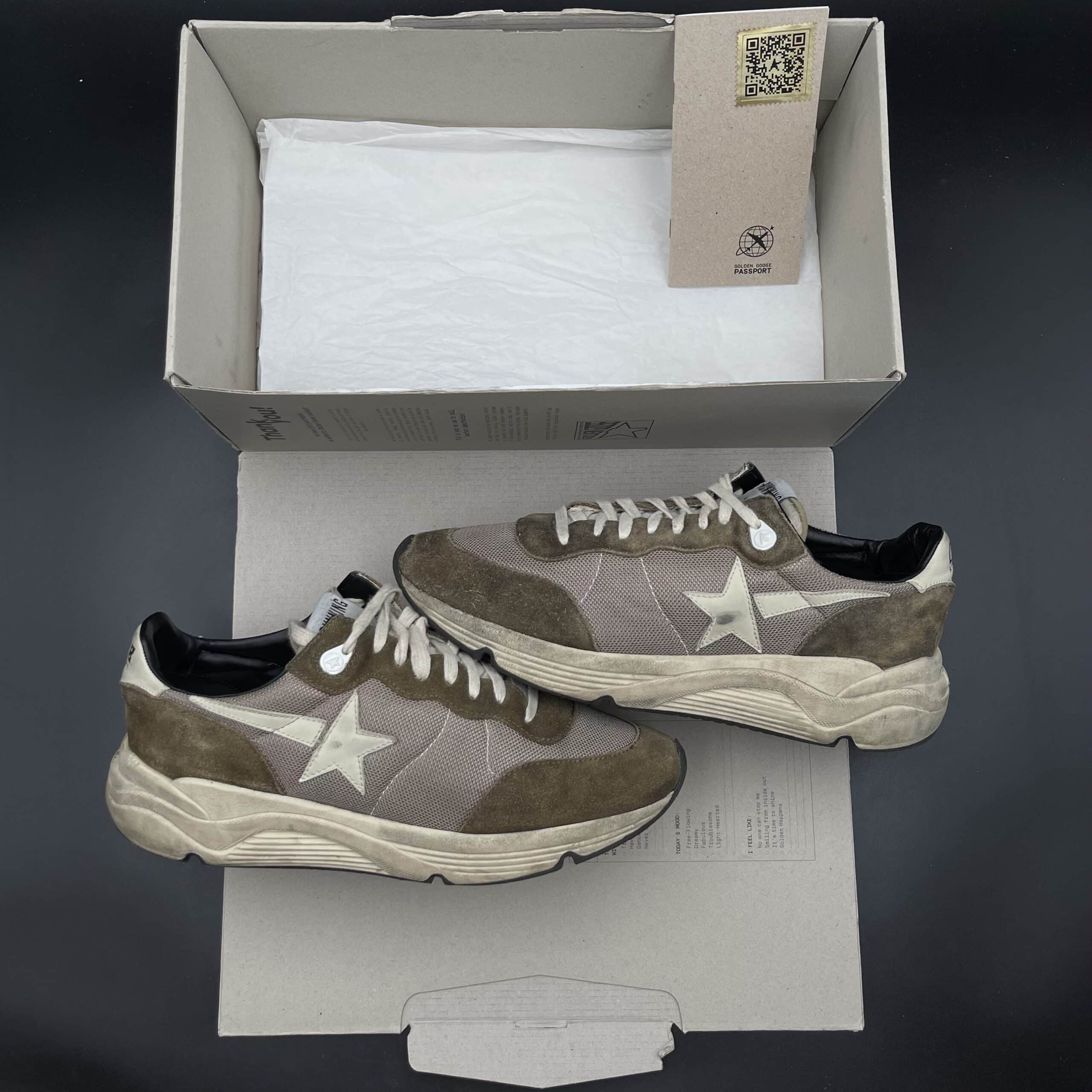golden goose running kaki/beige 43
