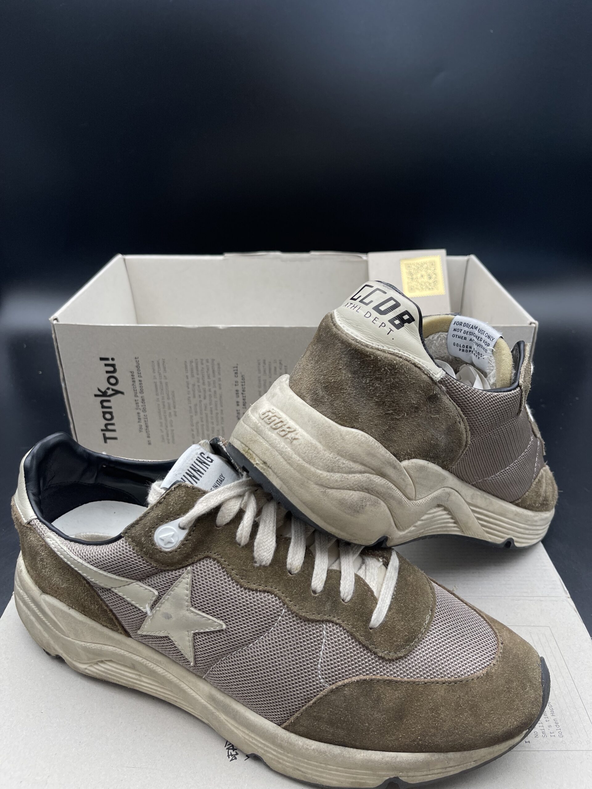 golden goose running kaki/beige 43 – 4