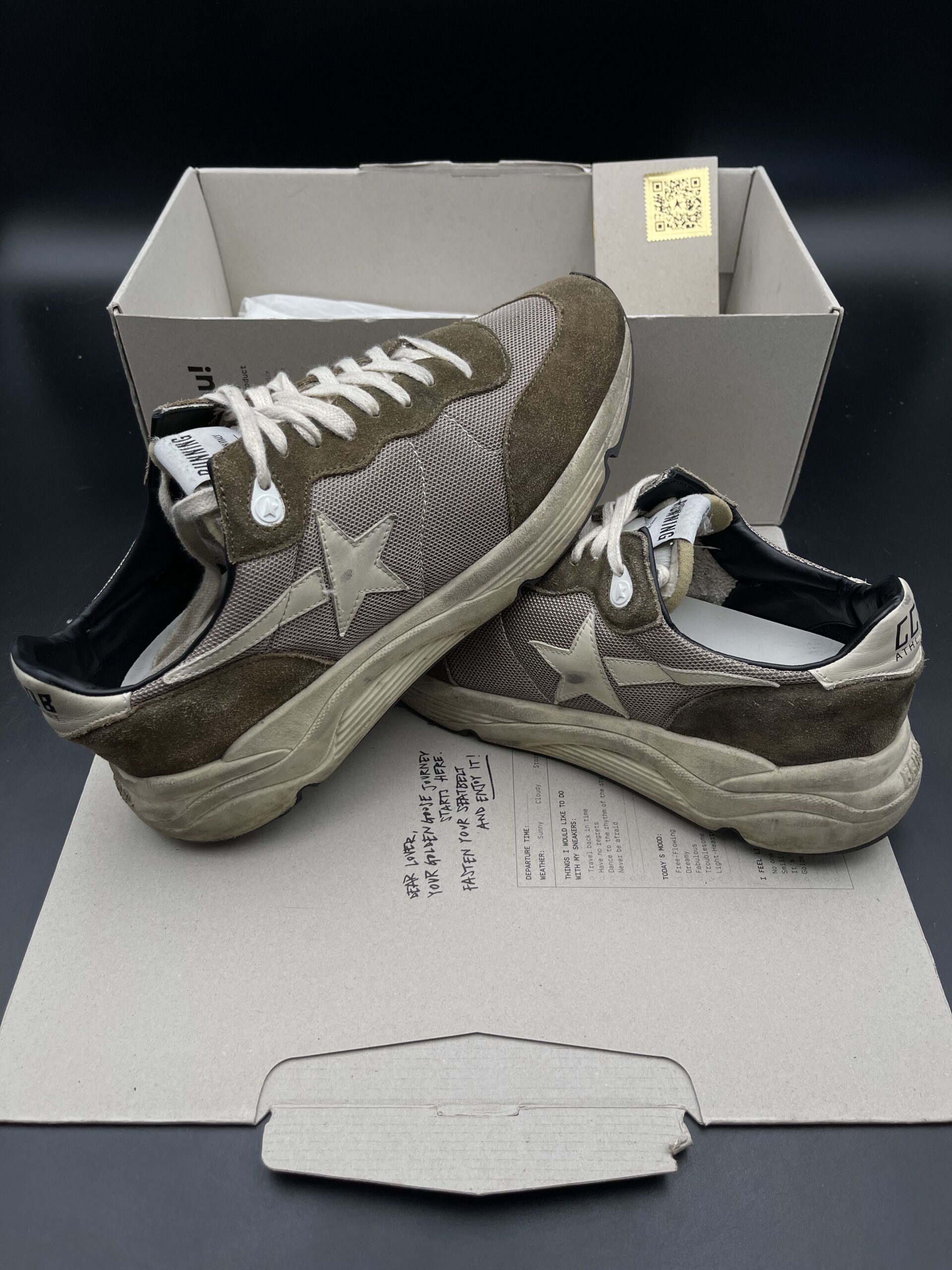 golden goose running kaki/beige 43 – 5