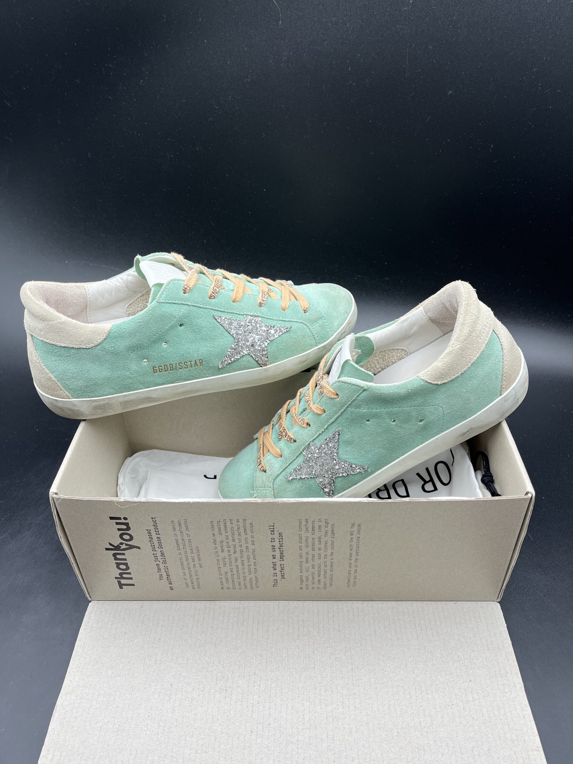 Golden Goose Superstar verte/jaune/paillette 38 – 12