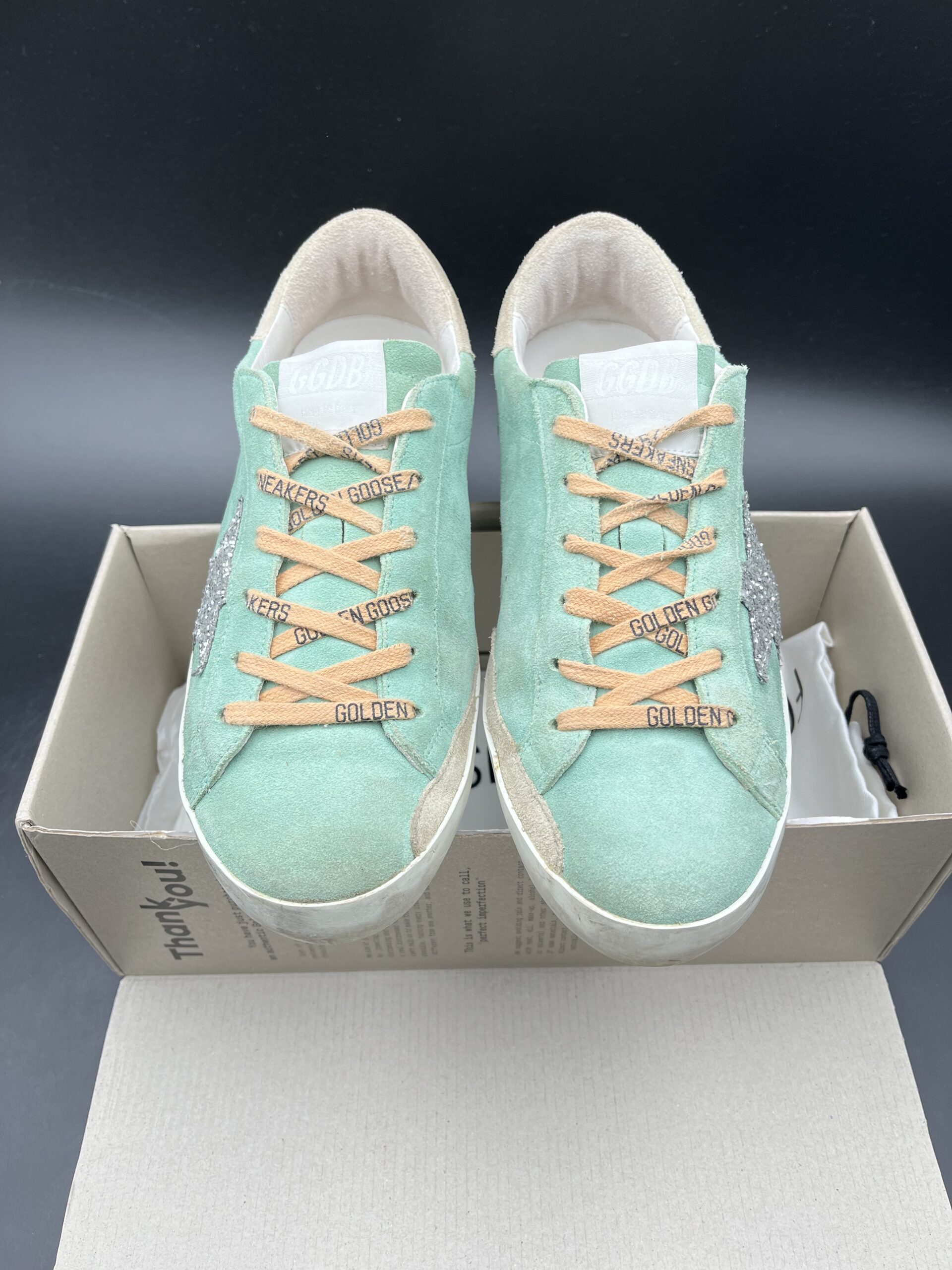 Golden Goose Superstar verte/jaune/paillette 38 – 4