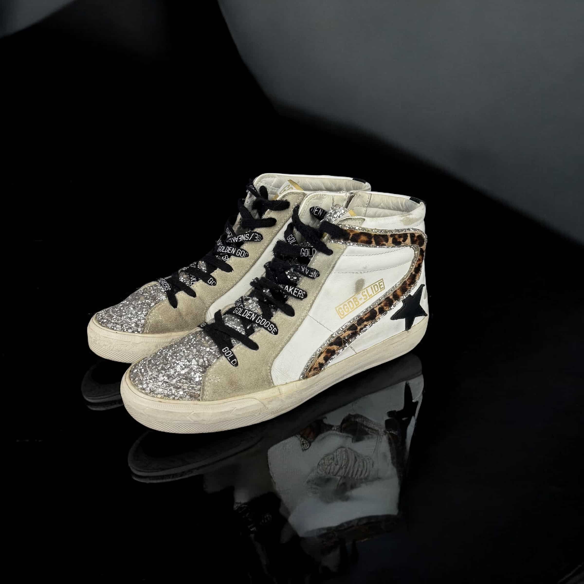 9224 Golden Goose Slide blanc/paillette/léopard 39 – 2