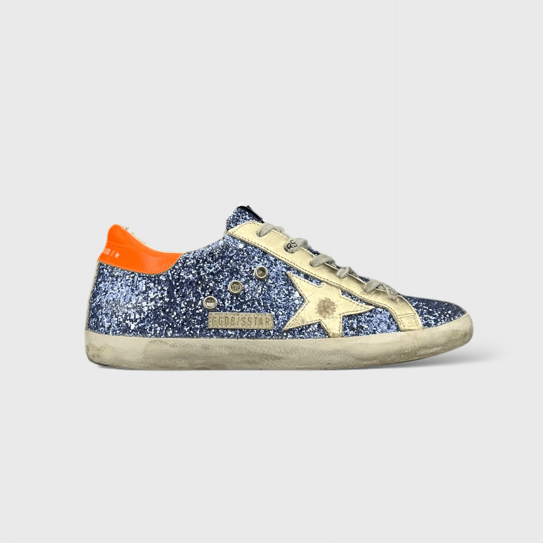 8145 Golden Goose Super Star Bleu/Doré/Orange 38