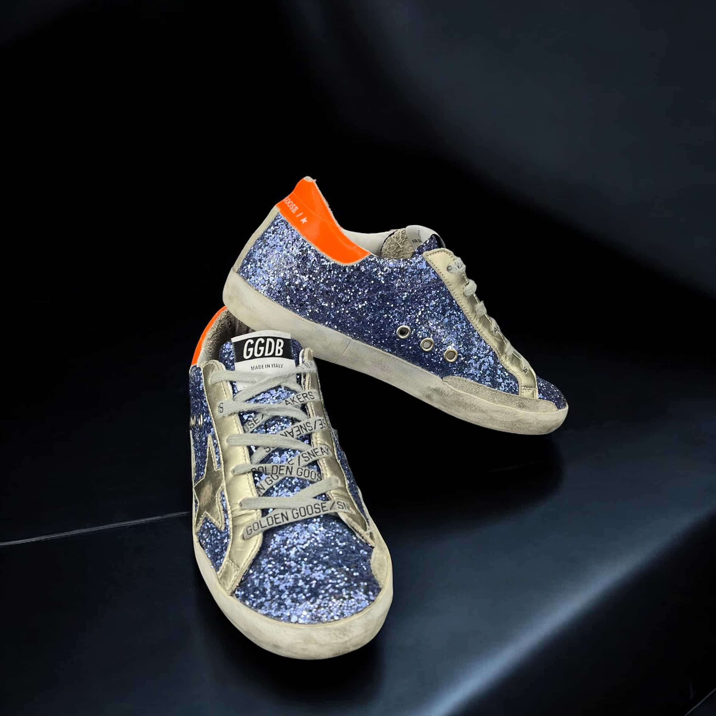 8145 Golden Goose Super Star Bleu/Doré/Orange 38 – 5
