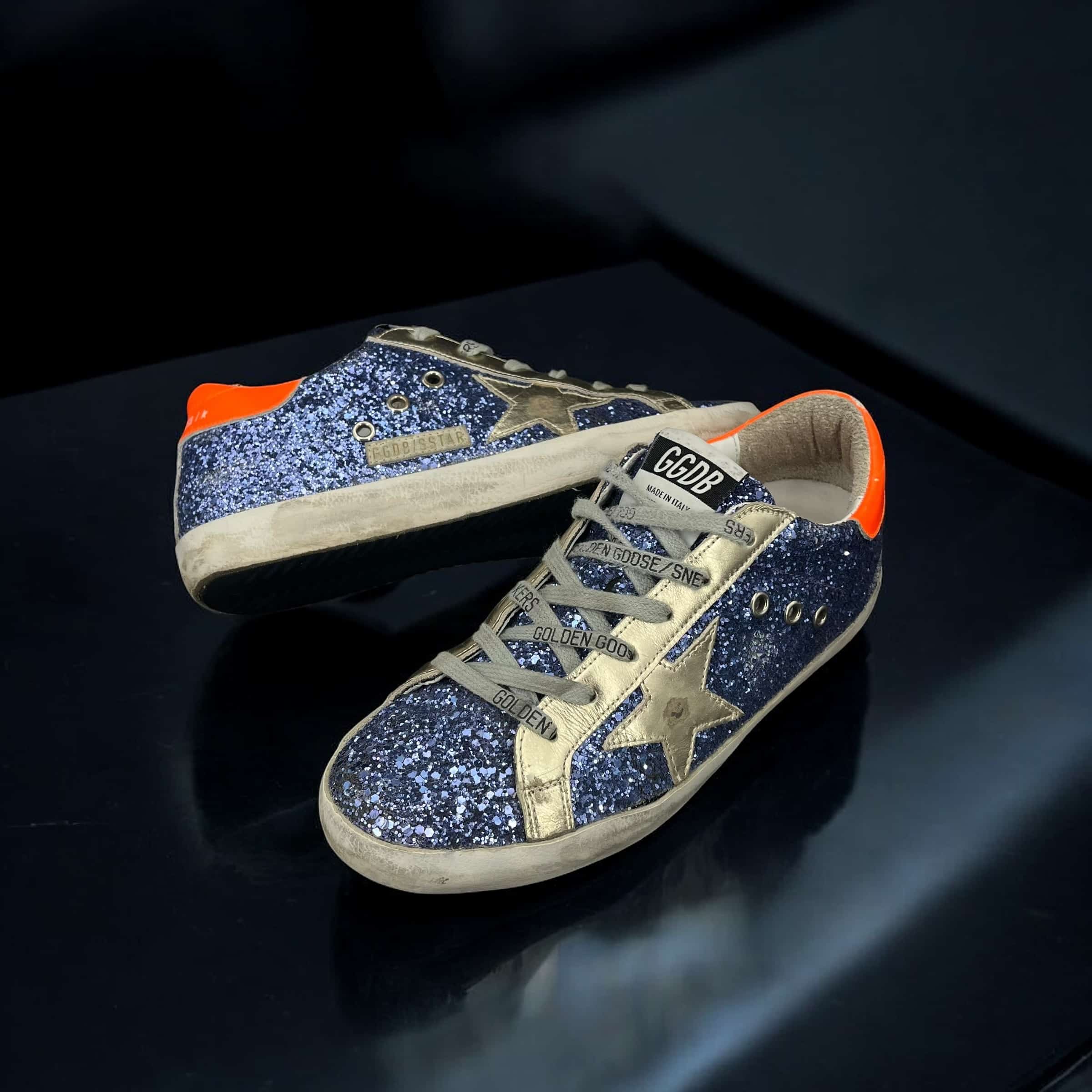 8145 Golden Goose Super Star Bleu/Doré/Orange 38 – 4
