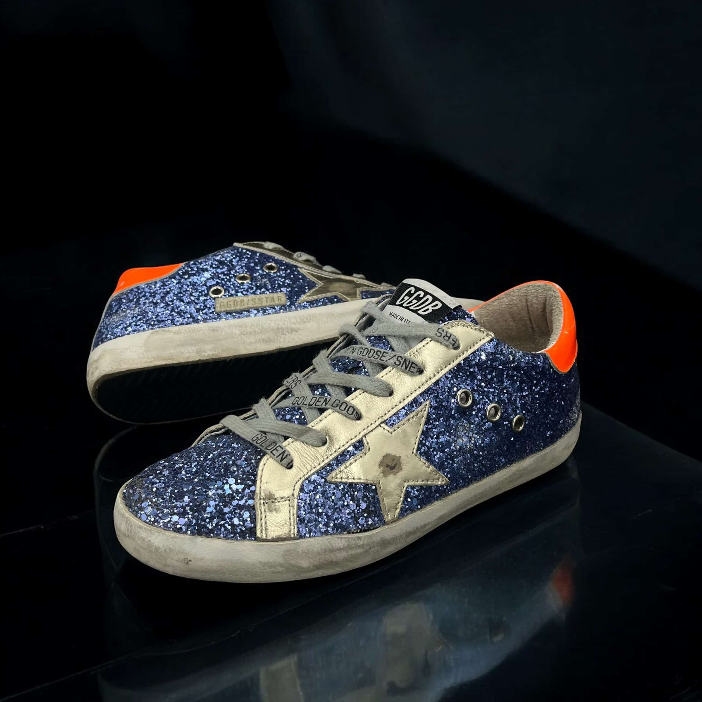 8145 Golden Goose Super Star Bleu/Doré/Orange 38 – 3