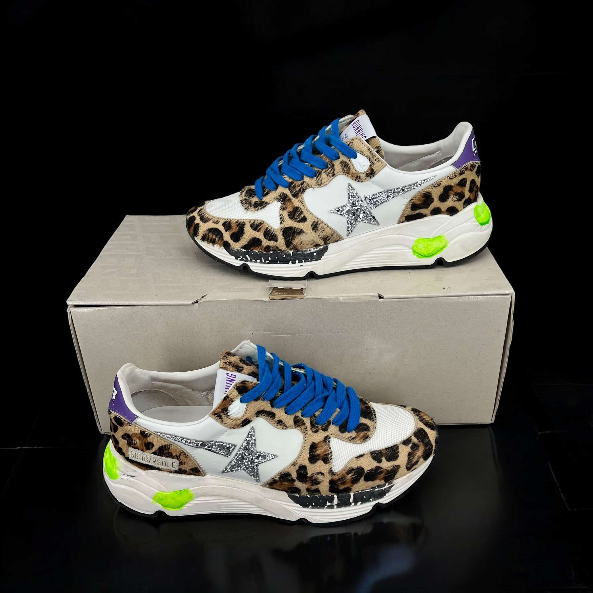 8268 Golden Goose Running Léopard/paillette/blanc 38 – 8