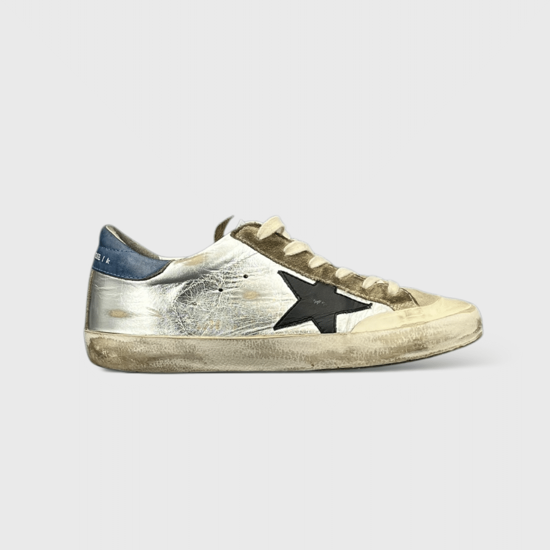 0000000683 Golden Goose Super Star Argenté/Noir/bleu 37