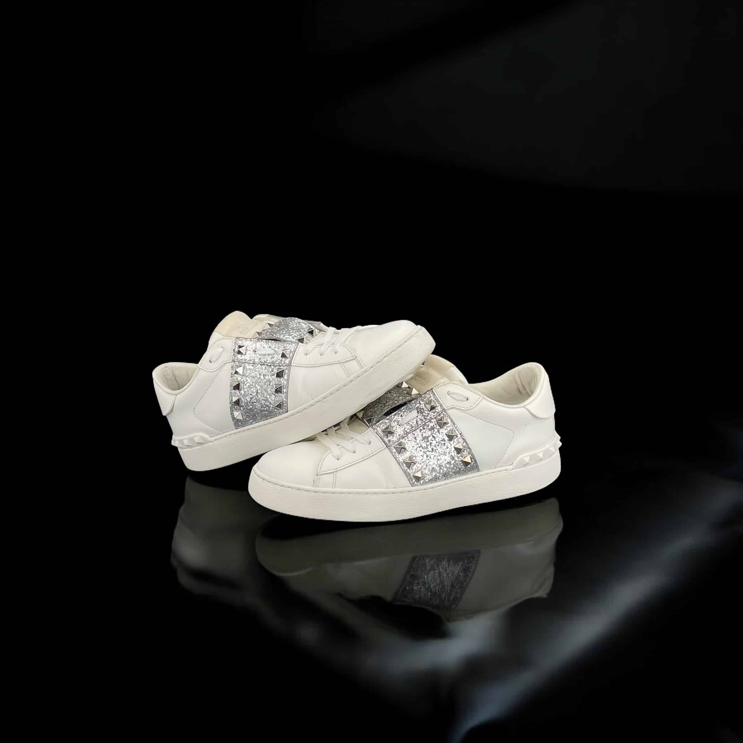 9282 Valentino Rockstud Blanc/Argenté/Paillettes 40 – 4