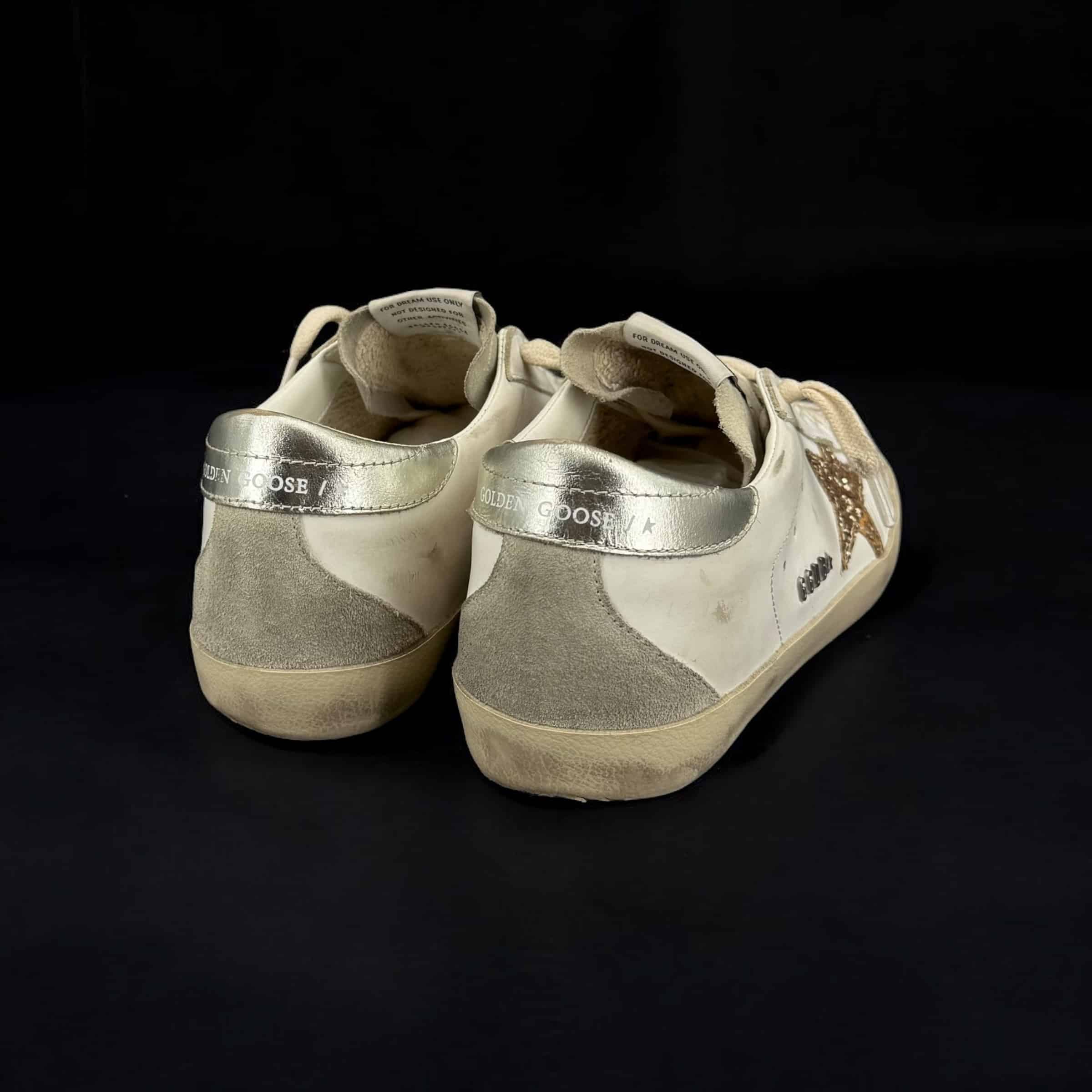 V10411 Golden Goose Superstar Blanc/Or/Paillette 38 – 5