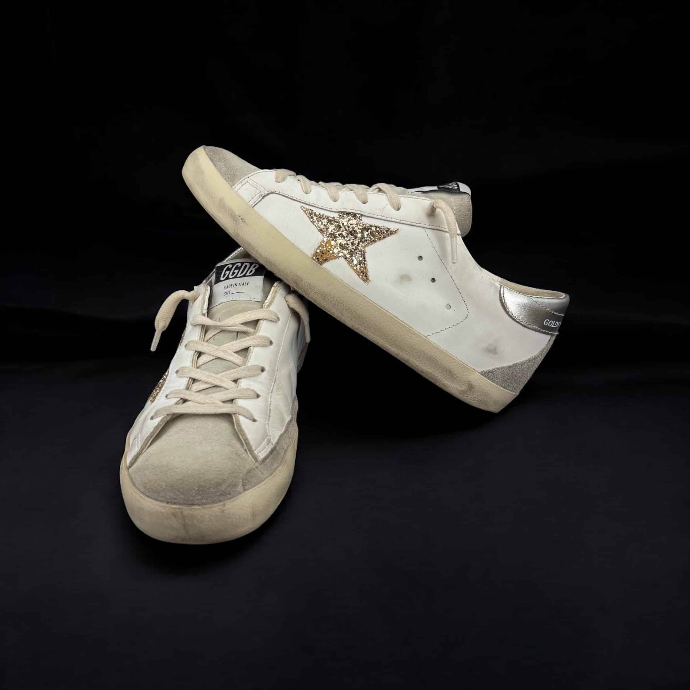 V10411 Golden Goose Superstar Blanc/Or/Paillette 38 – 3