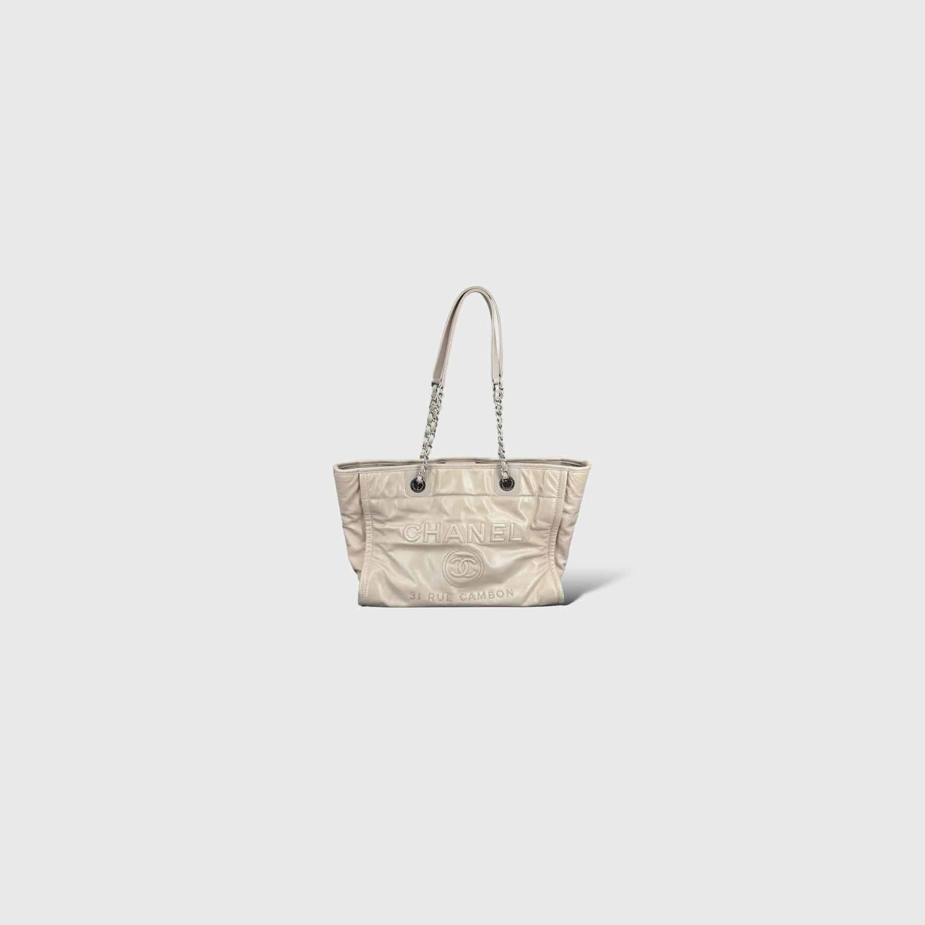 0000001905 Chanel Deauville Beige/Blanc Large