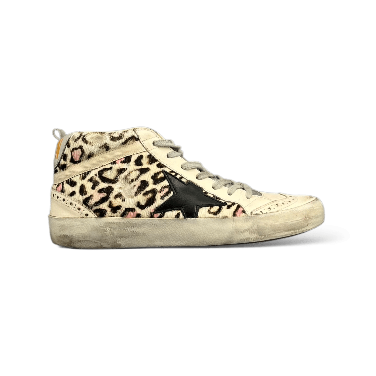 0000002314 Golden Goose Mid star Beige Noir Léopard 35