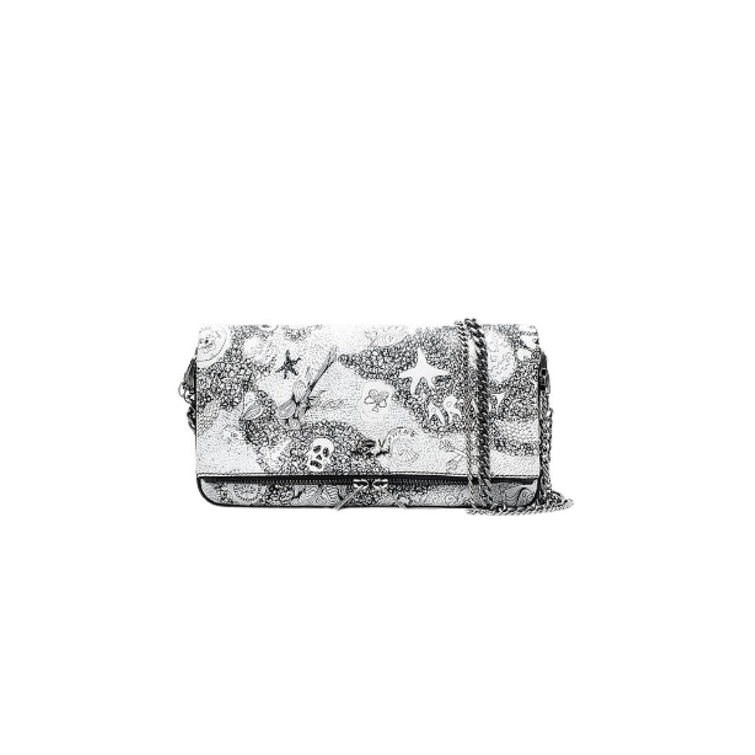 0000002322 Zadig et Voltaire pochette rock Gris Blanc Small