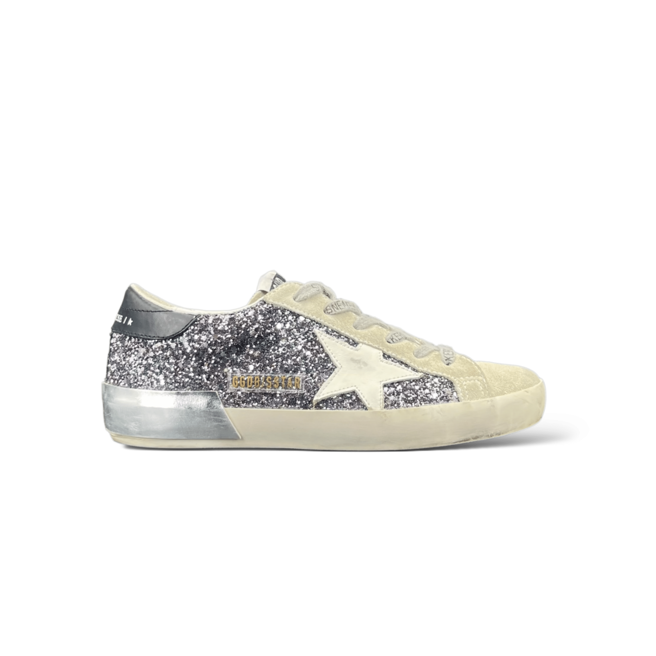 Golden Goose Super Star Noir/Paillette/Blanc/Argenté 36
