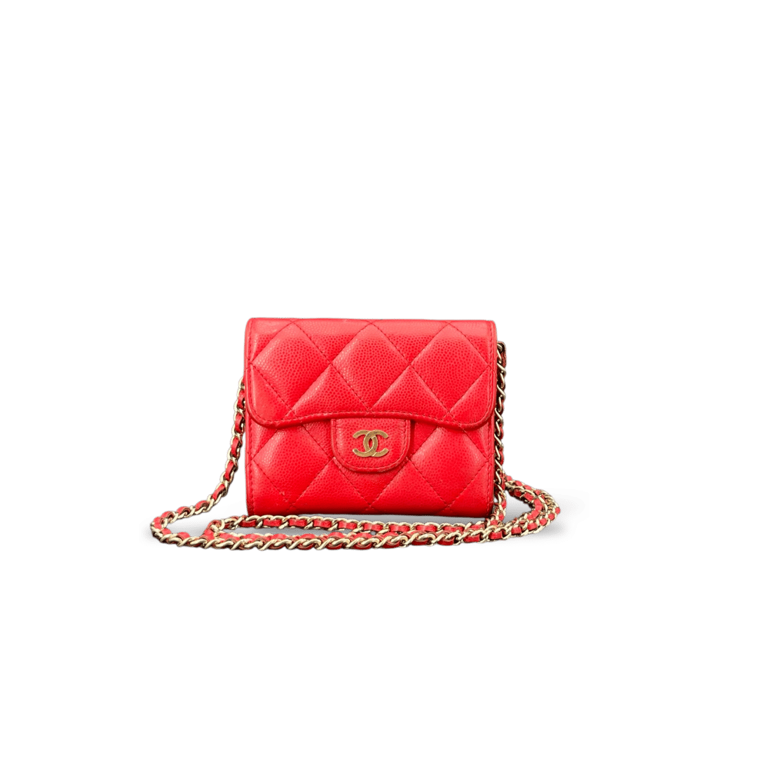 Chanel Wallet on chain Rouge/Or Mini