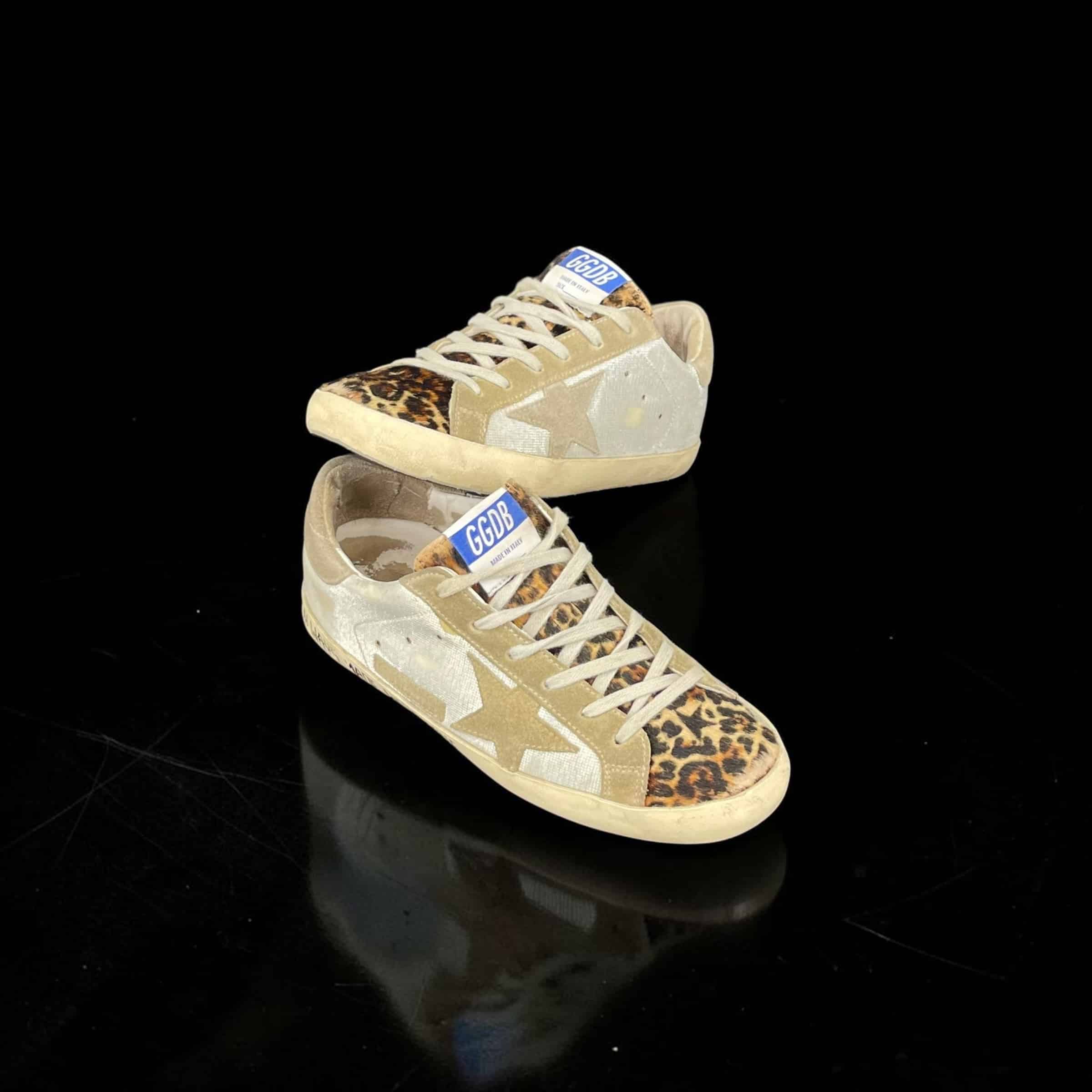 Golden Goose Super Star Argenté/Beige/Léopard 38 – 2