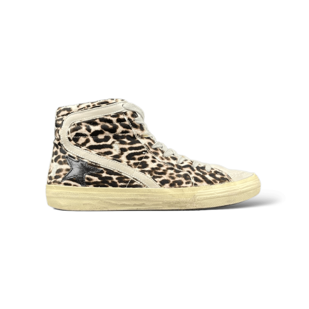 Golden Goose Slide Blanc/Léopard/Noir 38