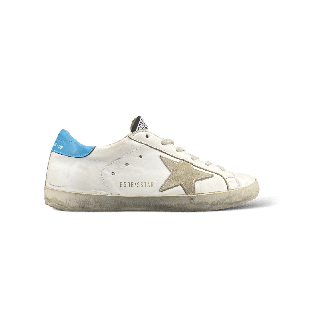 Golden Goose Super Star Blanches et Bleues 37