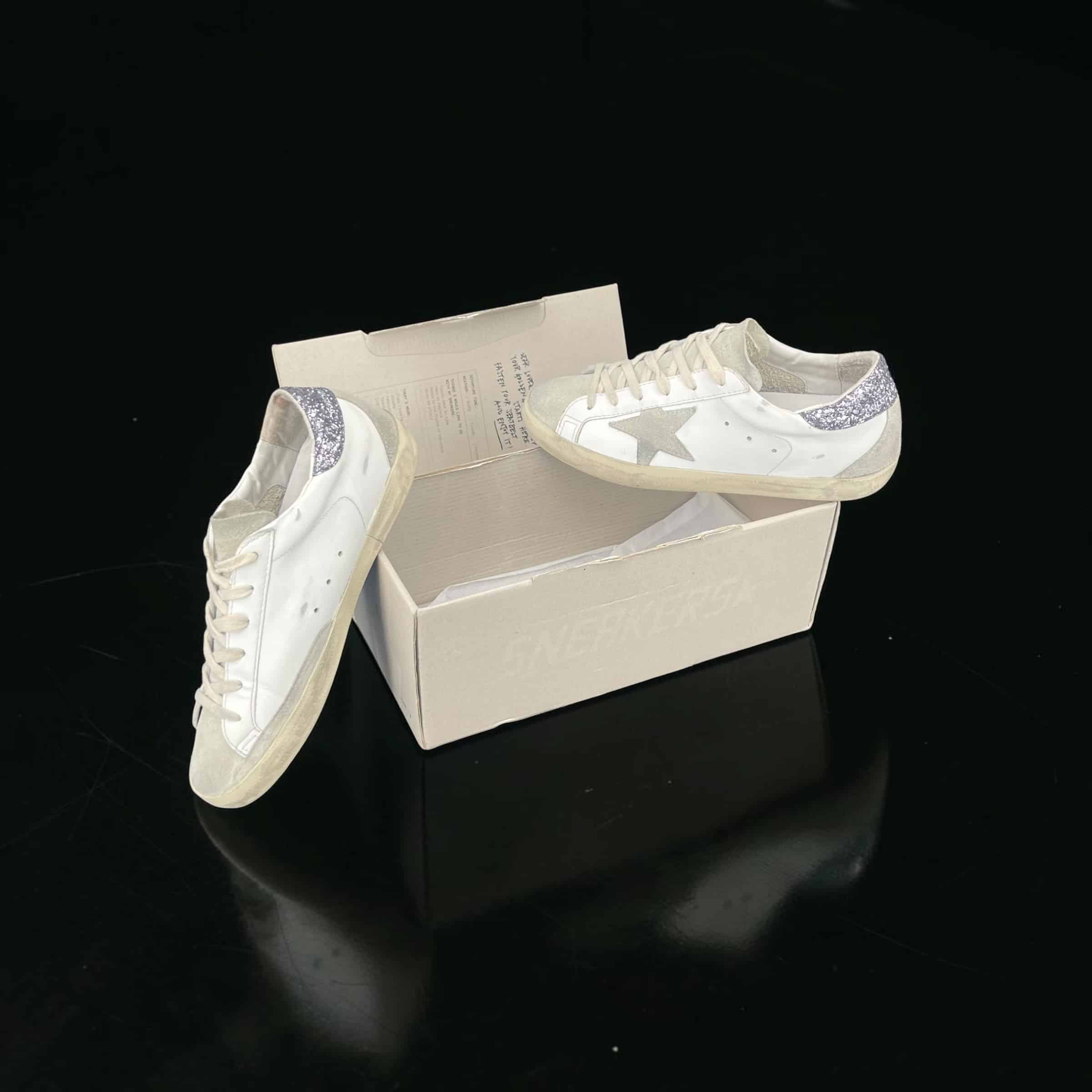 Golden Goose Super Star Blanc/Beige/Argenté/Paillette 38 – 7
