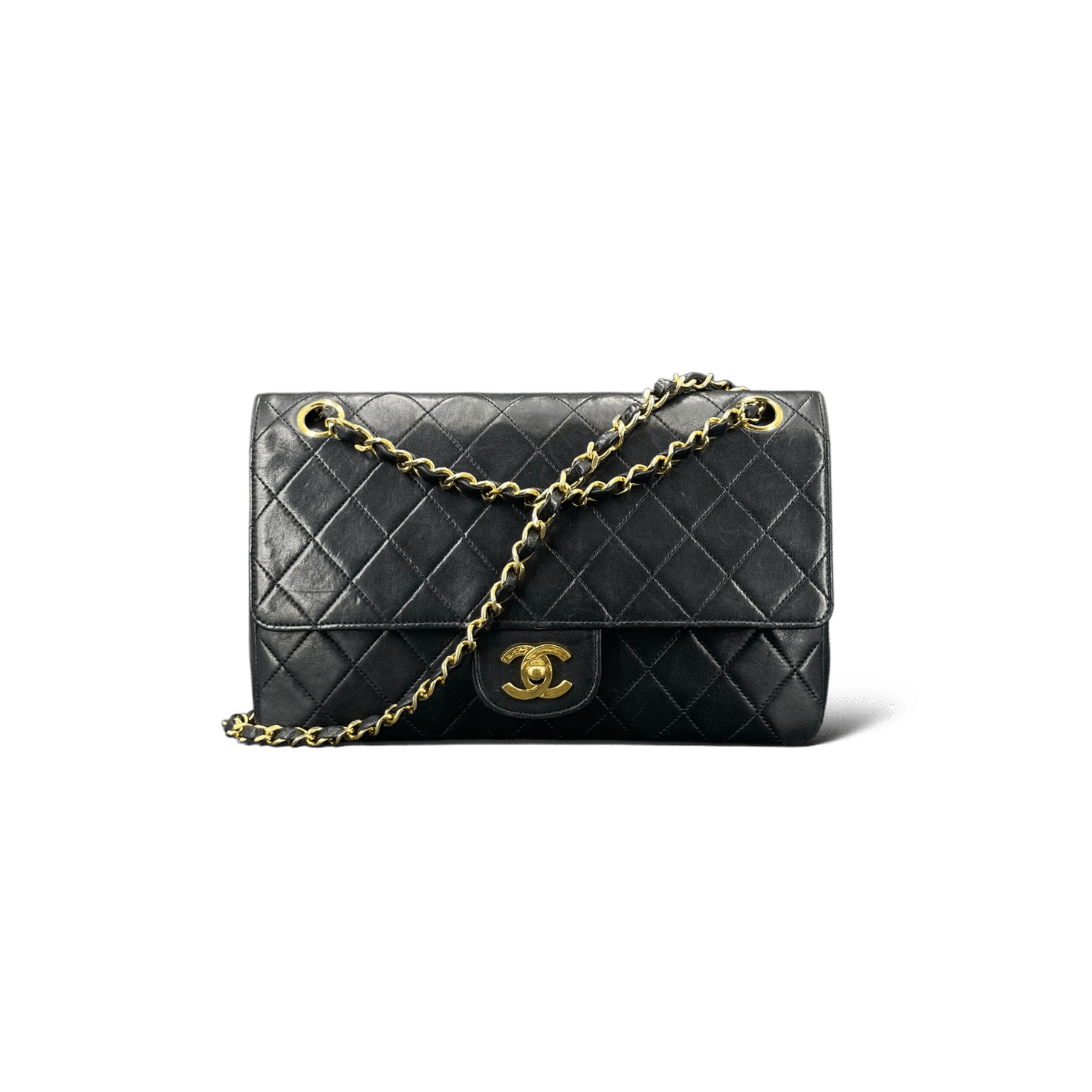 0000003257 Chanel Timeless Cuir Noir/Doré 25
