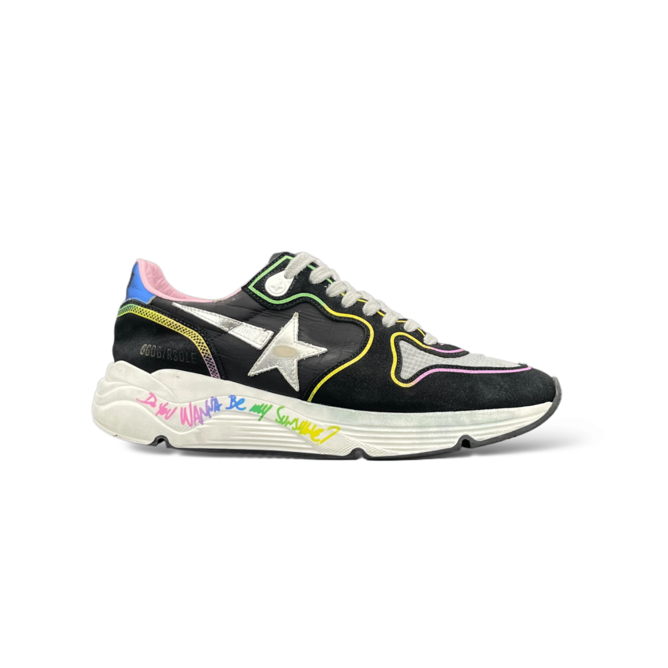 Golden Goose Running Noir/Rose/Jaune/Bleu 38