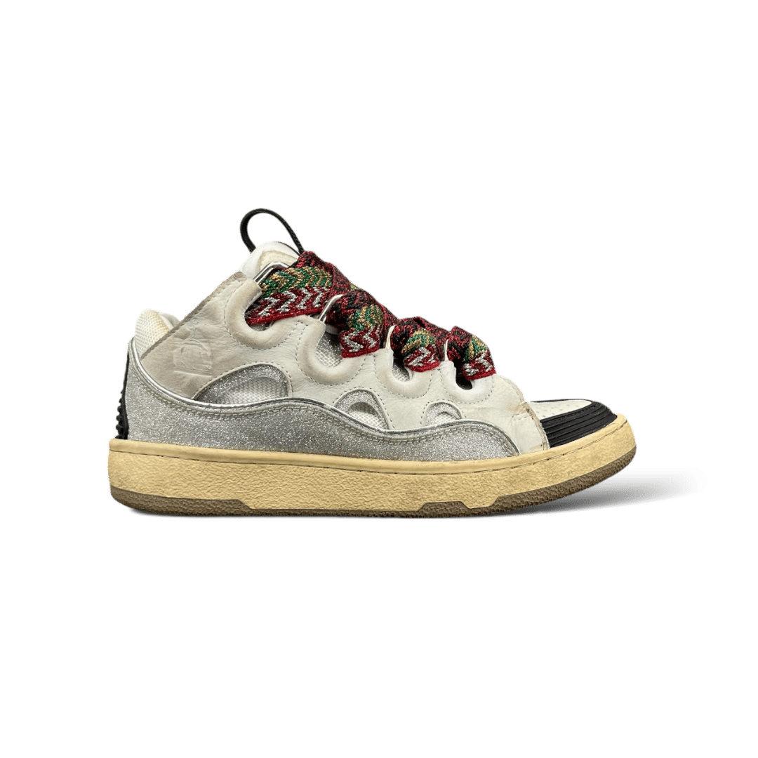 Lanvin Curb Blanc / Paillette / Argenté 36