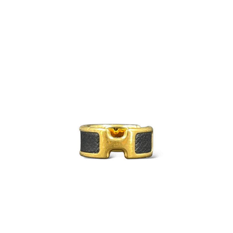 Hermès Bague Olympe / Or / Noir / Taille Unique