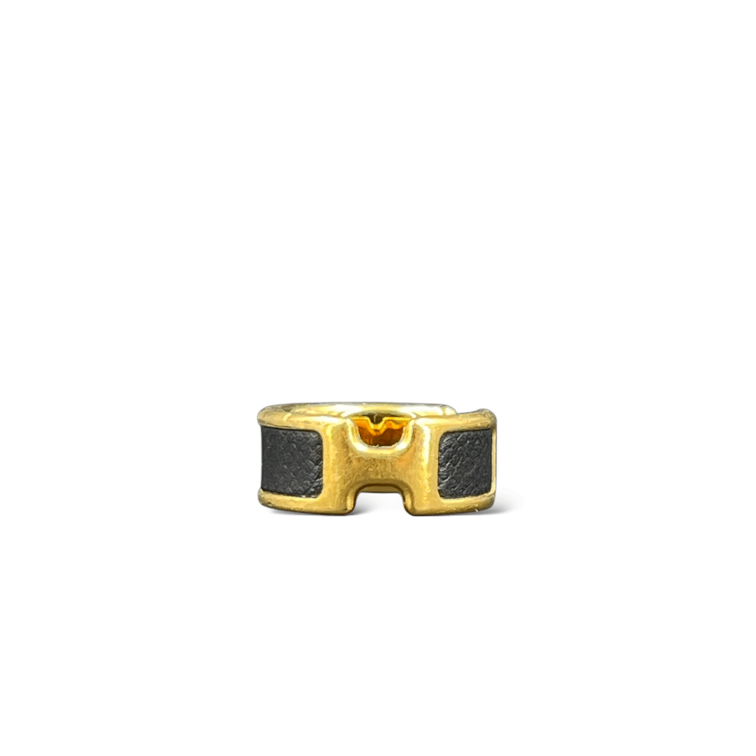 Hermès Bague Olympe / Or / Noir / Taille Unique