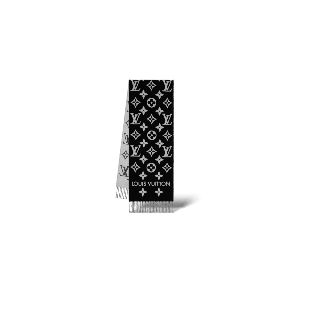 Louis Vuitton Echarpe en laine  Noir / Gris Taille Unique