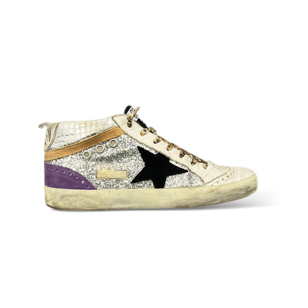 Golden Goose Mid star Argenté/Violet/Marron/Noir 36
