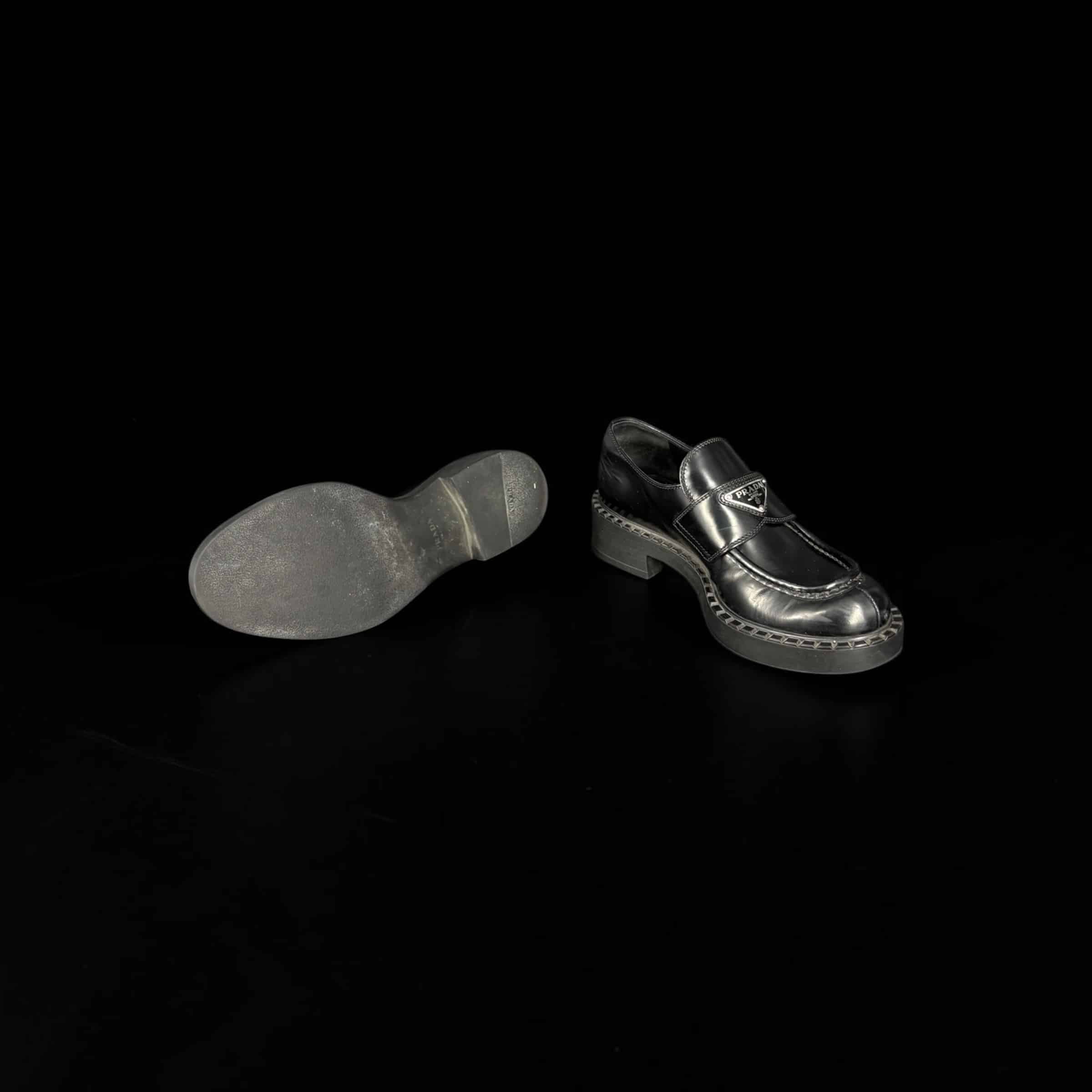 0000004085 Prada Mocassin en Cuir Noir 36.5 – 4