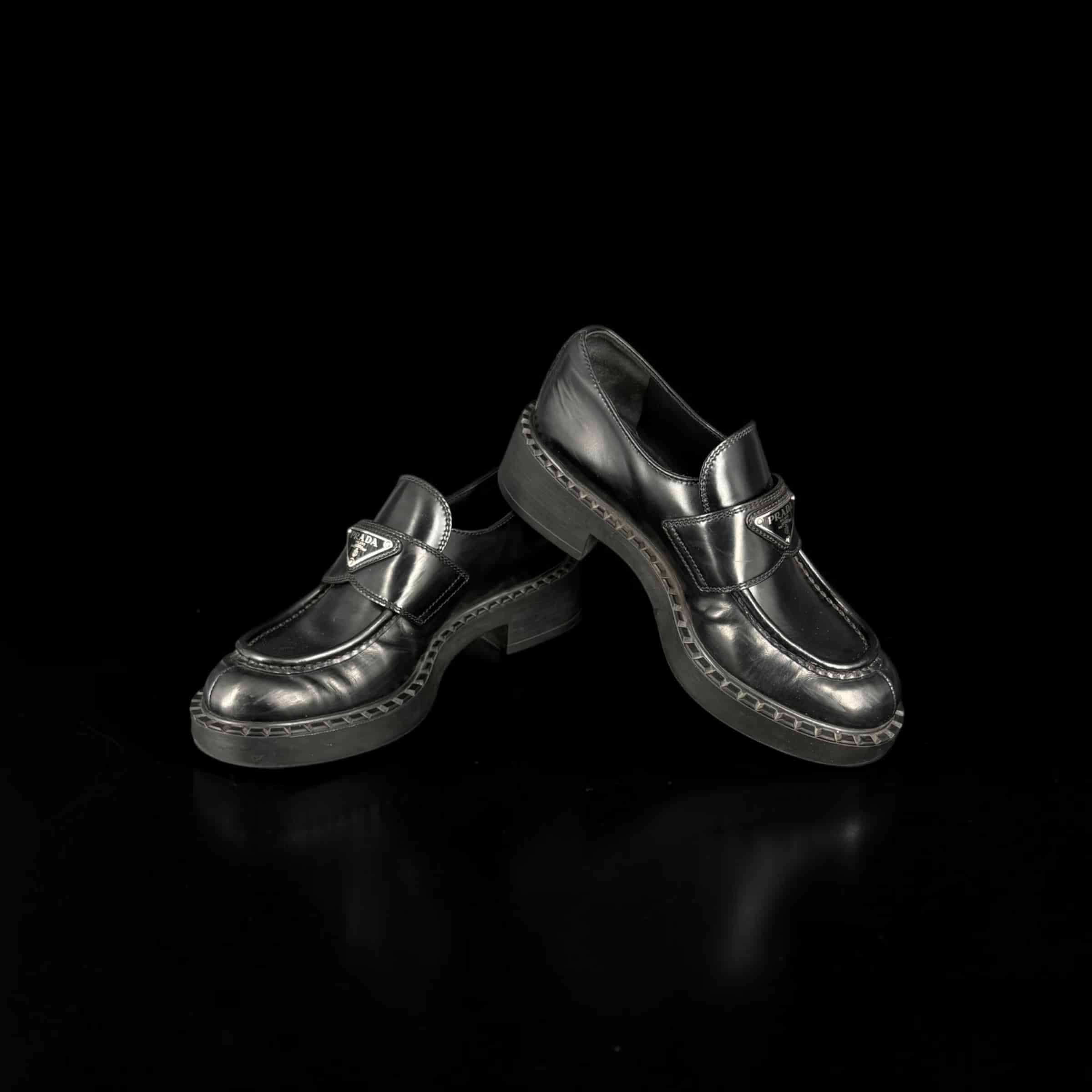 0000004085 Prada Mocassin en Cuir Noir 36.5 – 3